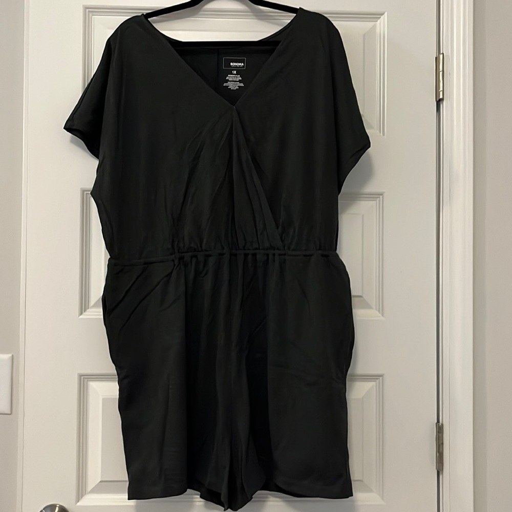 Sonoma 1X Shorts Romper, Charcoal Grey, New with Tags, Kohls